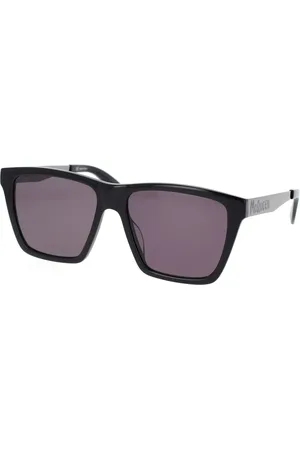 Alexander McQueen Tilbehør, unisex, Sort, 57 MM, Rektangulære solbriller McQueen Graffiti Ss22