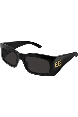 Balenciaga Tilbehør, unisex, Sort, 58 MM, Uld, Timeglas Nye Solbriller Rektangulær Elfenben Grå
