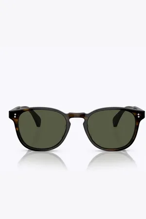 Oliver Peoples Tilbehør, unisex, Flerfarvet, 51 MM, Runde Ramme Grønne Linse Solbriller
