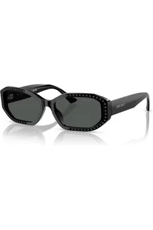 Jimmy Choo Tilbehør, Dame, Sort, 56 MM, Uld, Stilfulde solbriller Sort Mørkegrå linser