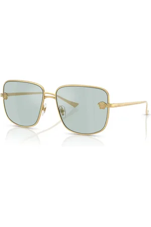 VERSACE Tilbehør, unisex, Gul, 59 MM, Uld, Guld Stel Blå Linse Solbriller