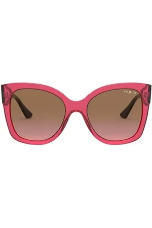 vogue Tilbehør, Dame, Rød, 54 MM, Uld, Modig Kirsebær Røde Solbriller med Lilla Gradient Linser