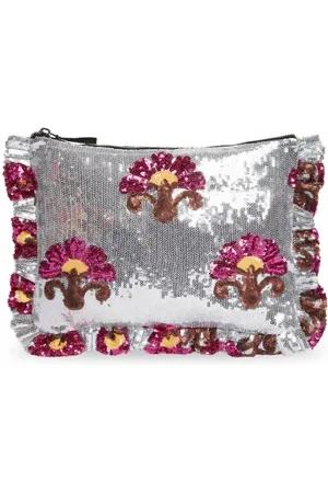 La DoubleJ Taske, Dame, Grå, ONE SIZE, Silver Sequin Oversized Zip Pouch