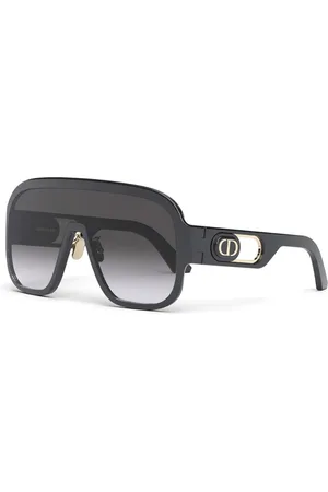Dior Tilbehør, unisex, Sort, ONE SIZE, Uld, Sporty Mask Solbriller med Guld Detaljer