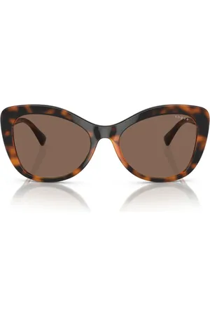 vogue Tilbehør, Dame, Brun, 55 MM, Nylon, Moderne solbriller med krystaldetaljer
