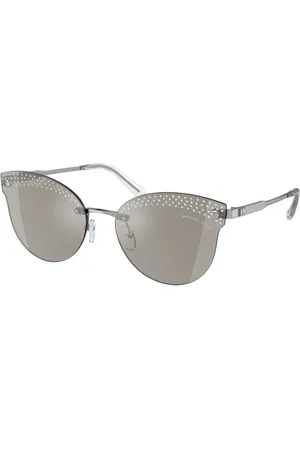 Michael Kors Tilbehør, unisex, Grå, 59 MM, Uld, Stilfulde solbriller med sølv spejllinser