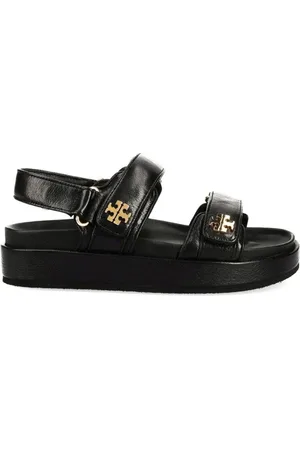 Tory Burch Sko, Dame, Sort, 40 EU, Læder, Sort Flad Sportsandal