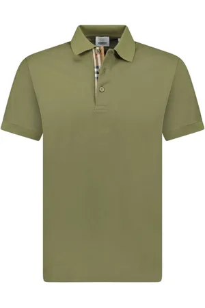 Burberry Top, Herre, Grøn, XL, Bomuld, Vintage Check Polo Grøn Bomuld Kortærmet