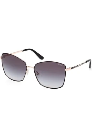 Guess Tilbehør, unisex, Gul, 59 MM, Uld, Roséguld solbriller med grå linser