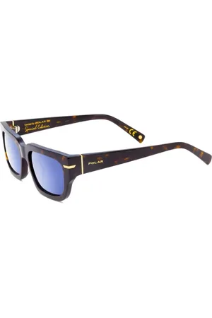 Polar Tilbehør, unisex, Brun, 54 MM, Uld, Special Edition Guld Solbriller Blå Linser