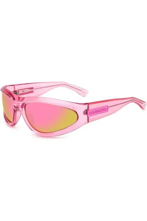 Dsquared2 Tilbehør, unisex, Lyserød, 67 MM, Unikke Irregulære Solbriller med Spejllinser