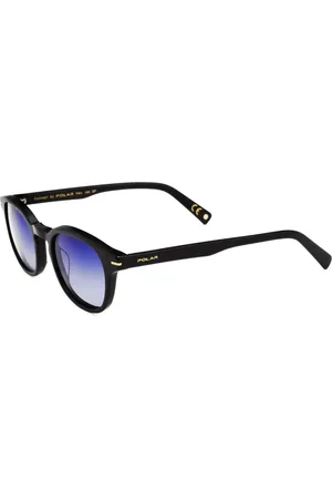 Polar Tilbehør, unisex, Sort, 49 MM, Uld, Guld solbriller med blå linser