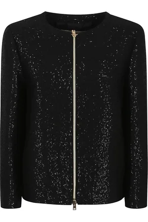 HERNO Jakke, Dame, Sort, XS, Uld, Stilfuld 3/4 Ærme Jakke
