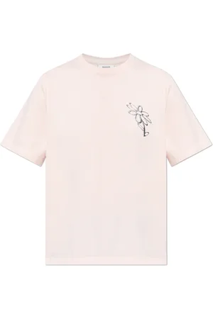 Maison Kitsuné Top, Dame, Lyserød, L, Bomuld, T-shirt med logo