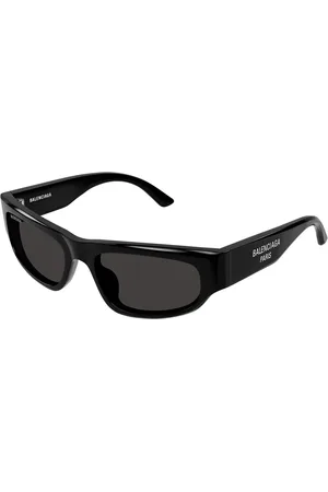 Balenciaga Tilbehør, unisex, Sort, 56 MM, Uld, Stilfulde solbriller med stort logo