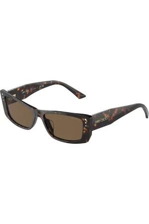 Jimmy Choo Tilbehør, Dame, Brun, 55 MM, Pudeformet solbriller til kvinder