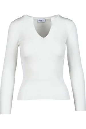 MARELLA Strik, Dame, Hvid, XL, Sporty Underlag Top
