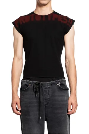 PROTOTYPES Strik, Herre, Sort, S, Bomuld, Sort Vaffel Muscle Tee Shirt