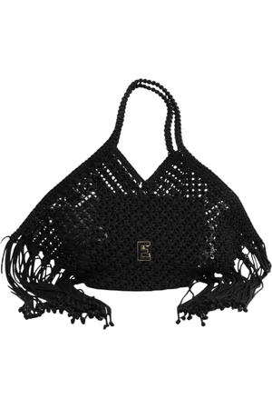 ERMANNO SCERVINO Taske, Dame, Sort, ONE SIZE, Uld, Sort frynset skuldertaske