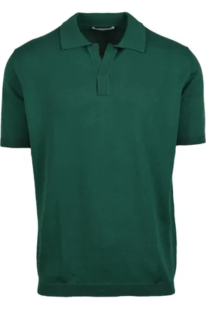 KANGRA CASHMERE Top, Herre, Grøn, 2XL, Bomuld, Bomuldspolo Strikvarer
