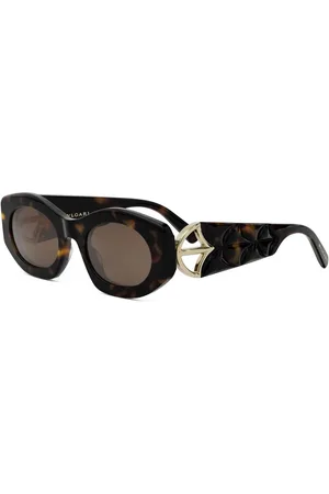 Bvlgari Tilbehør, unisex, Brun, 51 MM, Unikke ovale solbriller med brune linser
