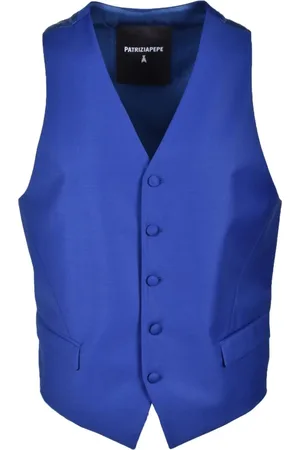 Patrizia Pepe Jakkesæt, Herre, Blå, L, Uld, Elegant Uldblanding Gilet