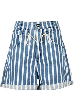 SEMICOUTURE Shorts, Dame, Blå, W28, Denim, Denim Shorts med høj talje og lynlås
