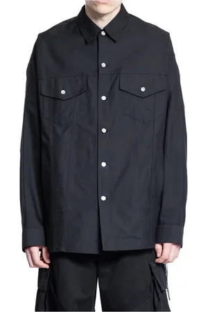 MASTERMIND Skjorte, Herre, Sort, L, Denim, Sort Denim Skjorte med Grafisk Print