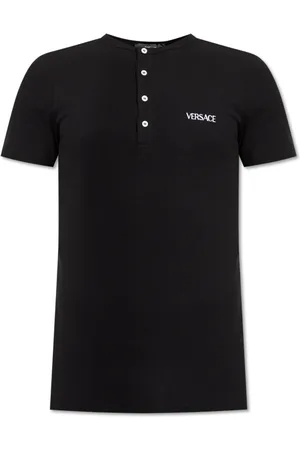 VERSACE Top, Herre, Sort, 2XL, Bomuld, Lingeri T-shirt med broderet logo