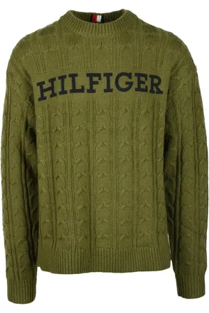 Tommy Hilfiger Strik, Herre, Grøn, 2XL, Uld, Uldblanding Sweater