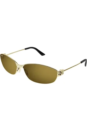 Balenciaga Tilbehør, unisex, Gul, 65 MM, Ovale solbriller med innovativ BB-hængsel