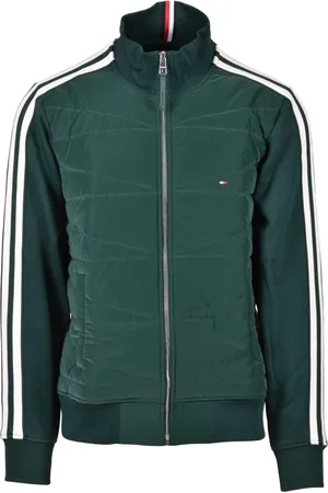 Tommy Hilfiger Sweathshirts & Hoodies, Herre, Grøn, 2XL, Bomuld, Foret Lynlås Sweatshirt Jakke