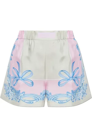 VERSACE Shorts, Dame, Flerfarvet, XS, Silke shorts med Medusa Cameo print
