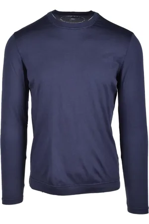 FEDELI Top, Herre, Blå, XL, Bomuld, Tshirt