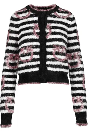 Pinko Strik, Dame, Flerfarvet, L, Uld, Stilfuld Cardigan i Polyamid