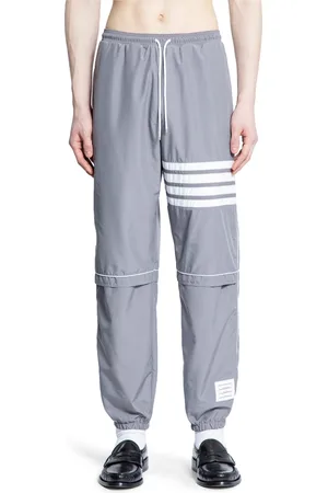 Thom Browne Bukser, Herre, Grå, L, Nylon, Syede 4 Bar Stribe Track Bukser