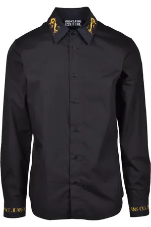 VERSACE Skjorte, Herre, Sort, S, Bomuld, Skjorte