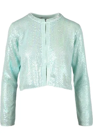 Twin-Set Strik, Dame, Grøn, M, Bomuld, Kvinders Aqua Cardigan