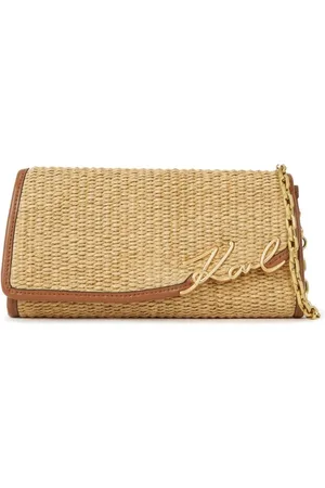 Karl Lagerfeld Taske, Dame, , ONE SIZE, Pouch Cartera Rafia Camel