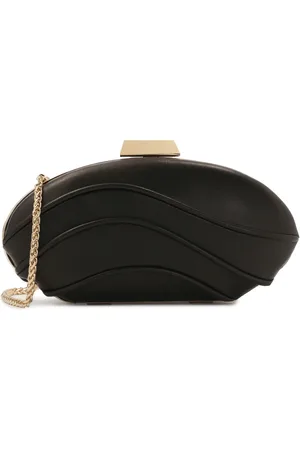 Kazar Taske, Dame, Sort, ONE SIZE, Uld, Chic sort ellipseformet clutch taske
