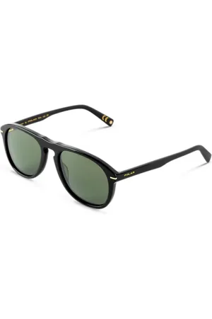 Polar Tilbehør, unisex, Sort, 55 MM, Uld, Guld solbriller med grønne linser