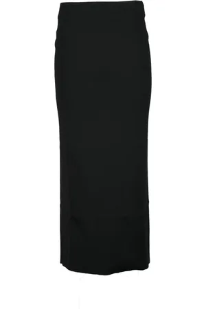 Fabiana Filippi Nederdel, Dame, Sort, S, Polyester, Elastisk talje lang strik nederdel