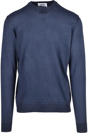 ALPHA STUDIO Strik, Herre, Blå, S, Bomuld, Maglia