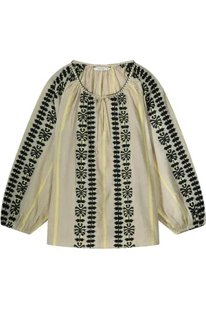 Summum Woman Bluser & Skjorter, Dame, Flerfarvet, M, Bomuld, Stribet Langærmet Top