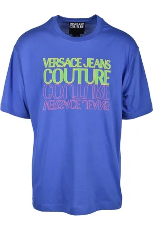 VERSACE Top, Herre, Blå, M, Bomuld, Tshirt