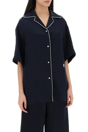Palm Angels Bluser & Skjorter, Dame, Blå, XS, Satin, Bluser