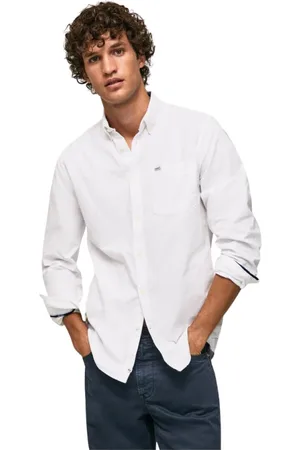Pepe Jeans Skjorte, Herre, Hvid, S, Bomuld, Casual Bluser