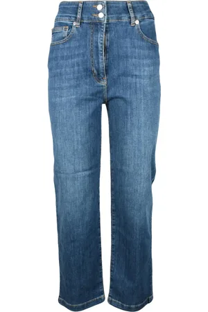 Moschino Jeans, Dame, Blå, W26, Bomuld, Slim-fit Jeans