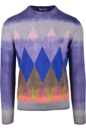BALLANTYNE Strik, Herre, Lilla, L, Bomuld, Maglia