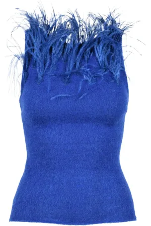 Alberta Ferretti Top, Dame, Blå, S, Uld, Maglia